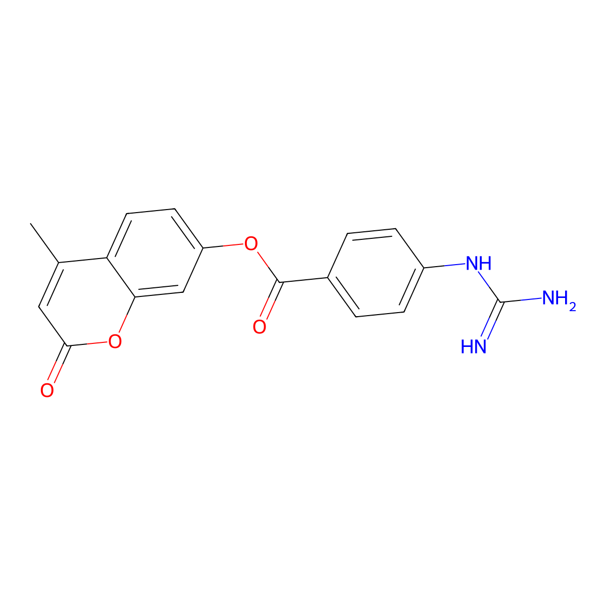 4-Methylumbelliferylguanidinobenzoate molecular structure, CAS 57817-70-6