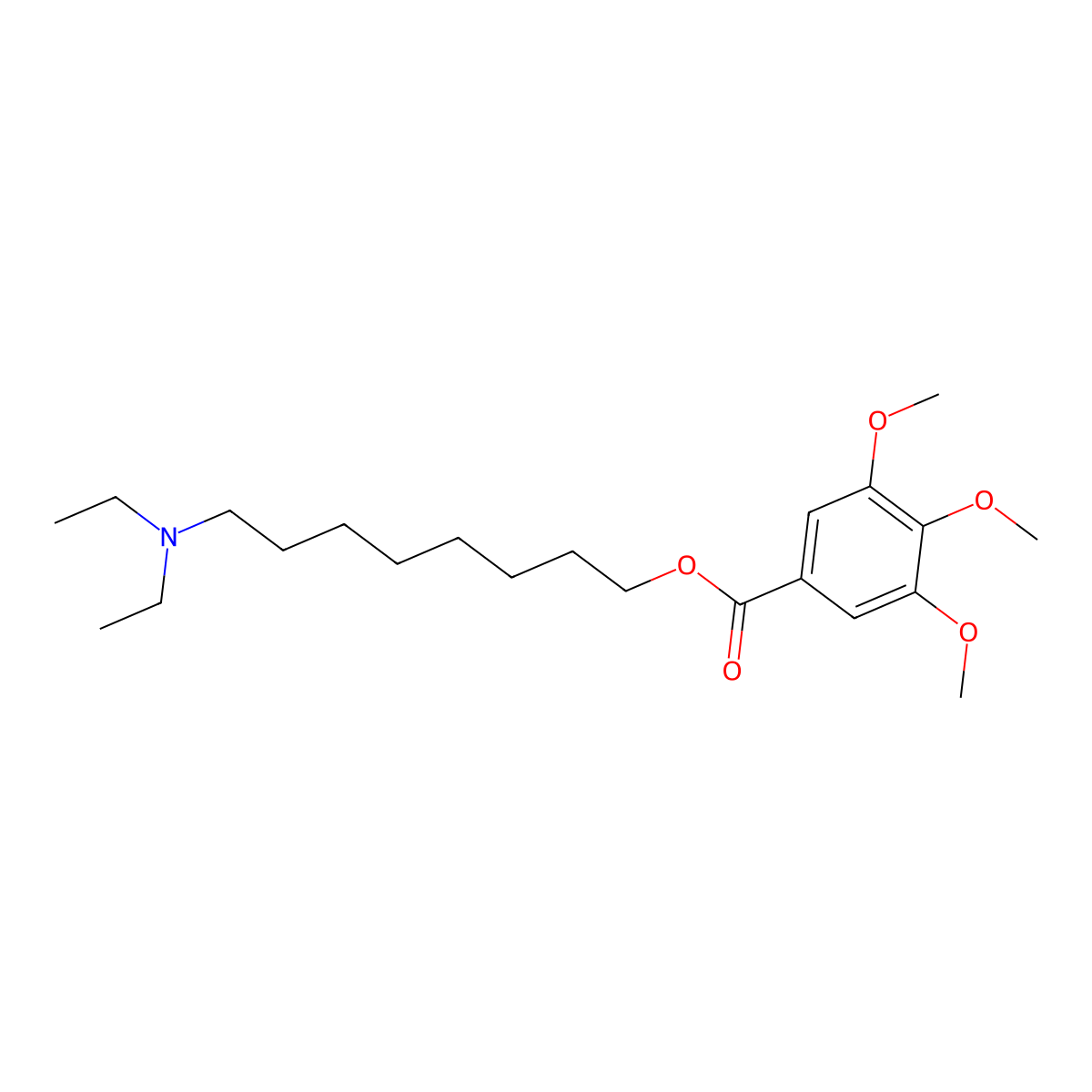 8-(N,N-diethylamino)octyl-3,4,5-trimethoxybenzoate molecular structure, CAS 57818-92-5