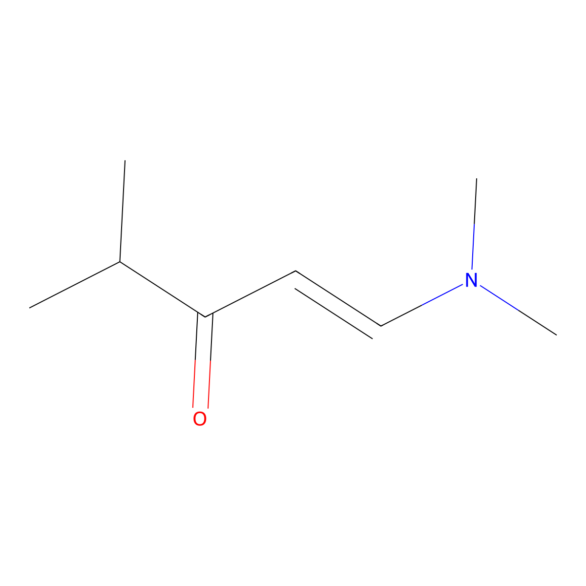 (1E)-1-(Dimethylamino)-4-methylpent-1-en-3-one molecular structure, CAS 5782-56-9