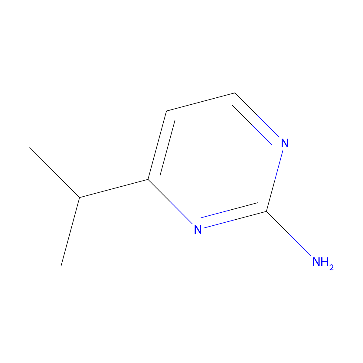 4-(Propan-2-yl)pyrimidin-2-amine molecular structure, CAS 5782-70-7