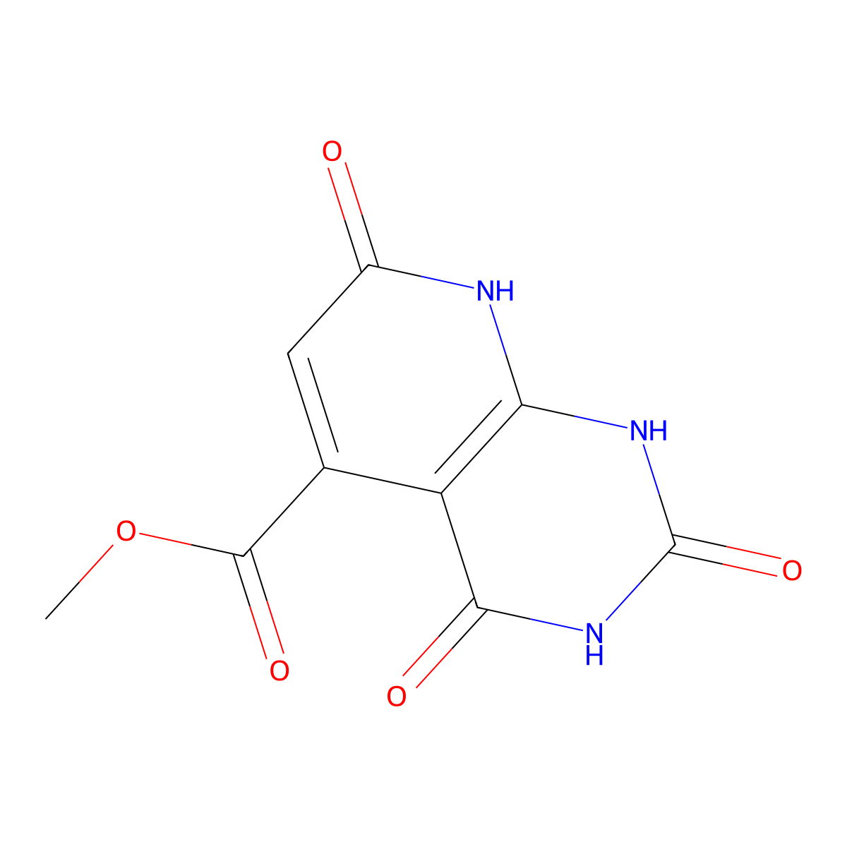 Methyl 2,4,7-trioxo-1,2,3,4,7,8-hexahydropyrido[2,3-d]pyrimidine-5-carboxylate molecular structure, CAS 57821-16-6