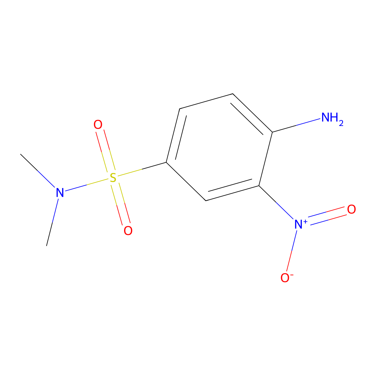 4-amino-N,N-dimethyl-3-nitrobenzenesulfonamide molecular structure, CAS 57824-29-0