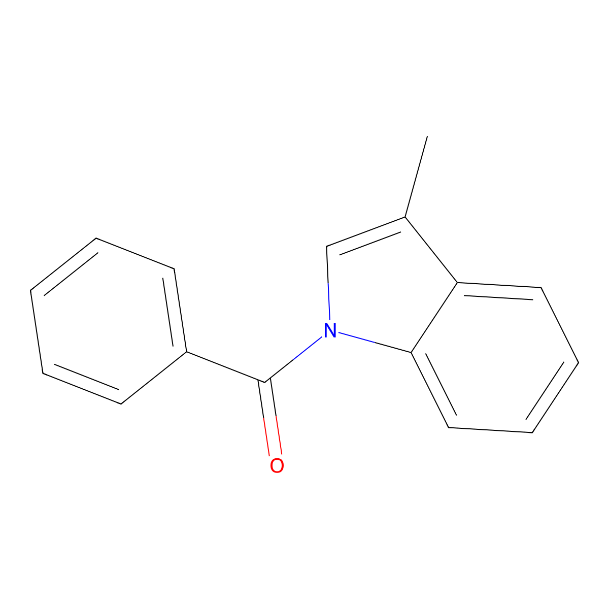 1H-Indole, 1-benzoyl-3-methyl- molecular structure, CAS 57826-37-6