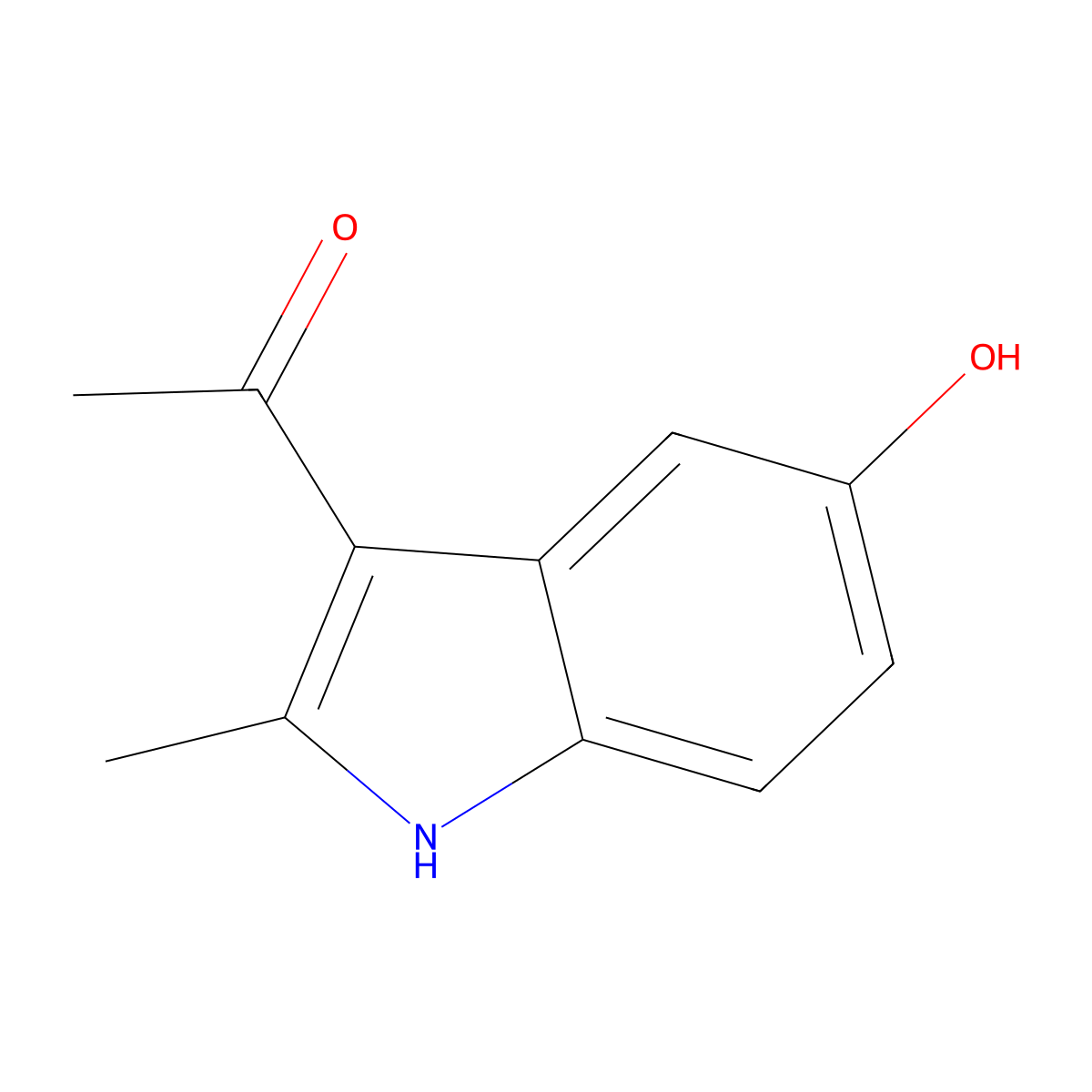 1-(5-hydroxy-2-methyl-1H-indol-3-yl)ethanone molecular structure, CAS 57827-05-1