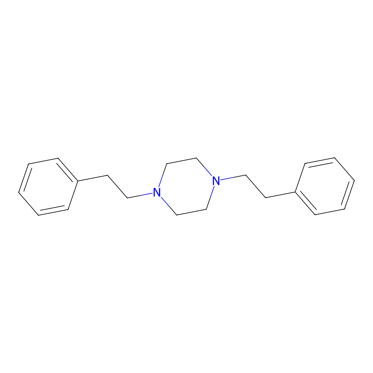 1,4-Diphenethylpiperazine molecular structure, CAS 5783-00-6