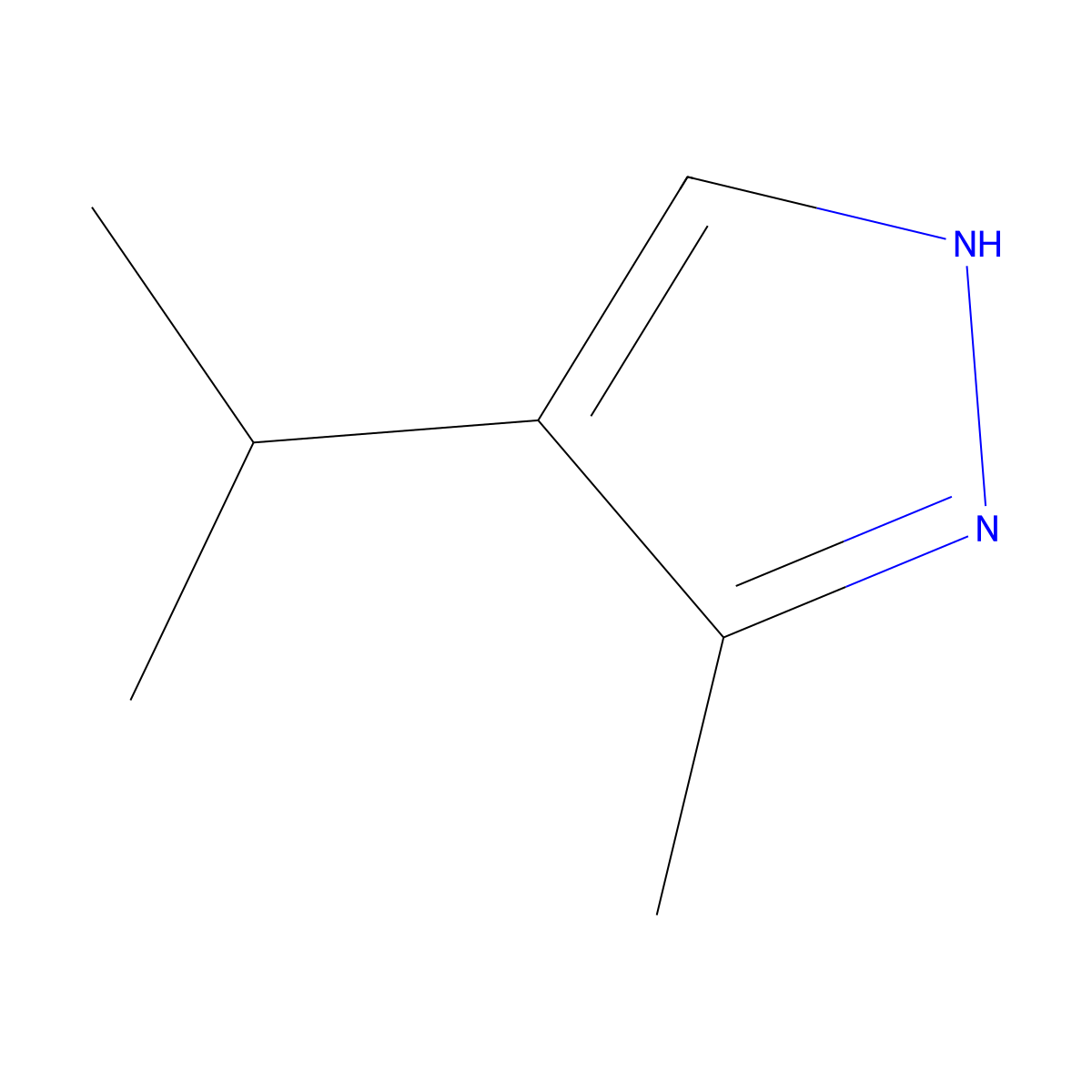 5-methyl-4-propan-2-yl-1H-pyrazole molecular structure, CAS 57832-61-8