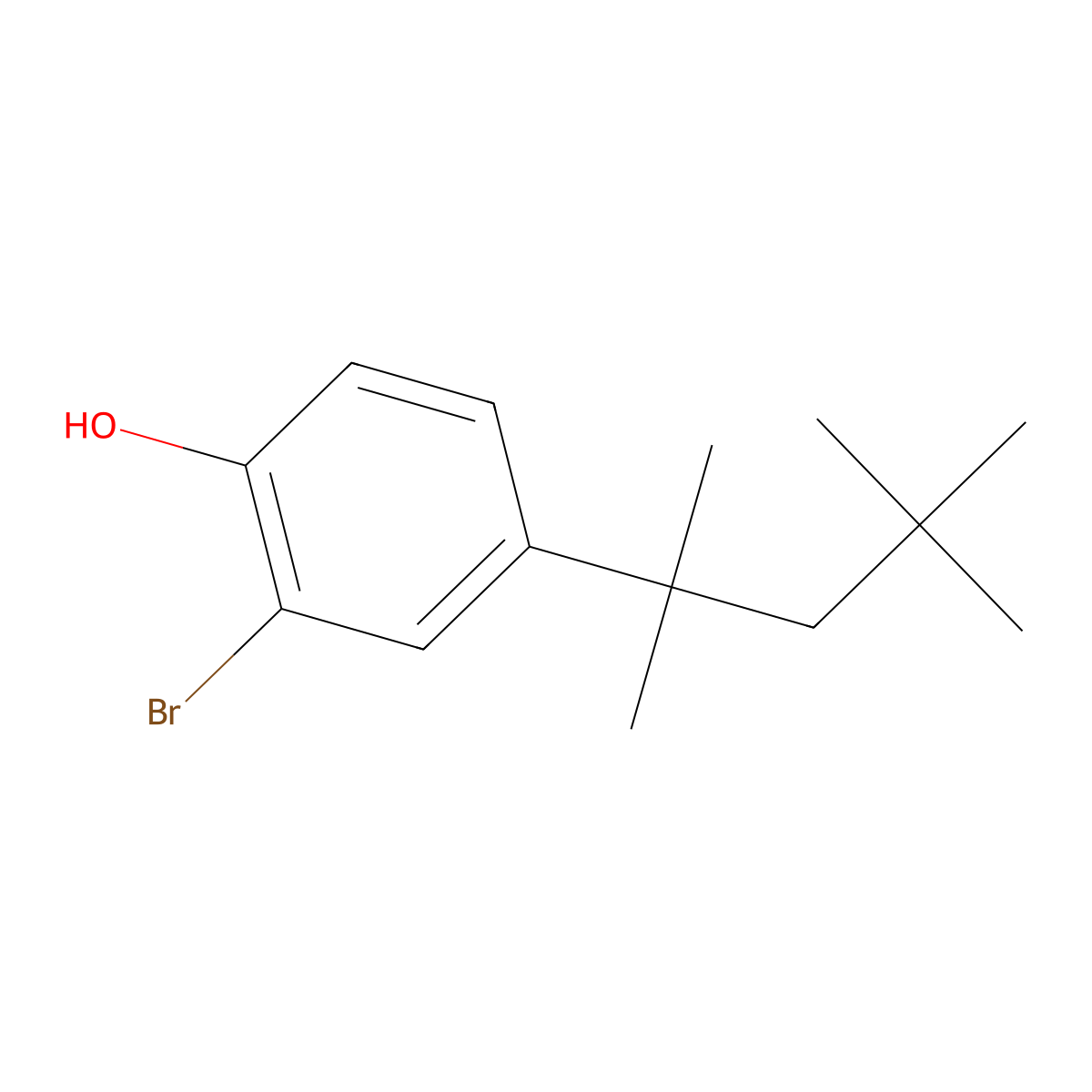 2-Bromo-4-(2,4,4-trimethylpent-2-yl)phenol molecular structure, CAS 57835-35-5
