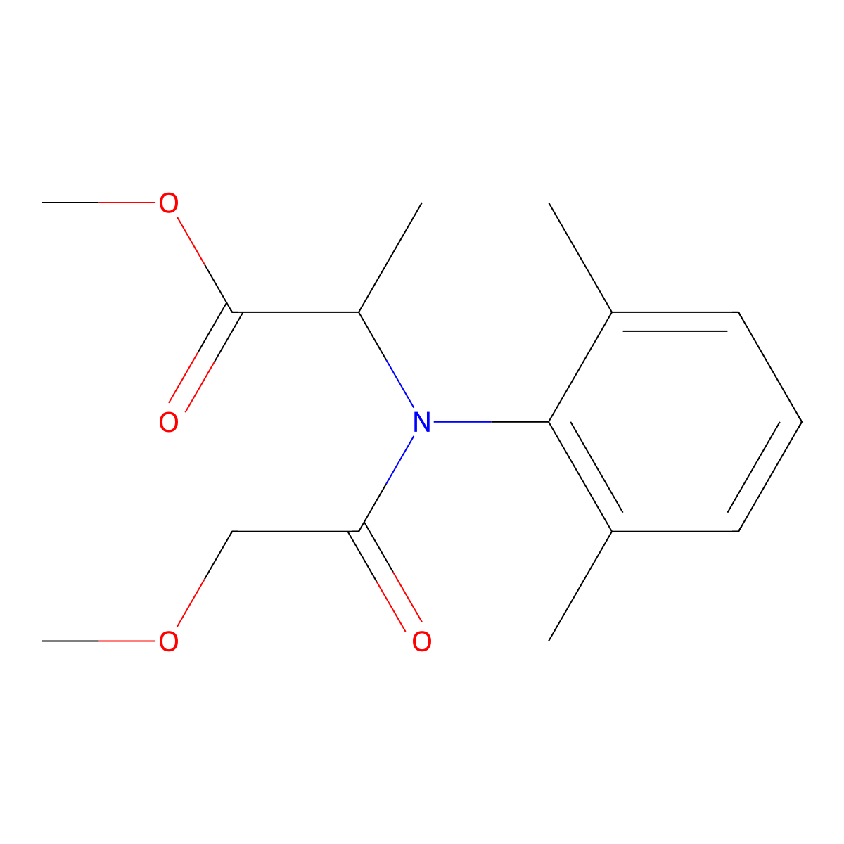 Metalaxyl molecular structure, CAS 57837-19-1