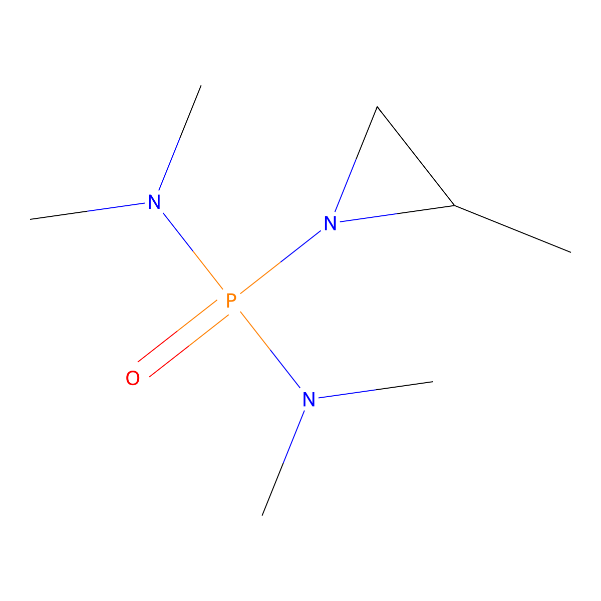 N,N,N',N'-Tetramethyl-P-(2-methyl-1-aziridinyl)phosphonicdiamide molecular structure, CAS 5784-04-3