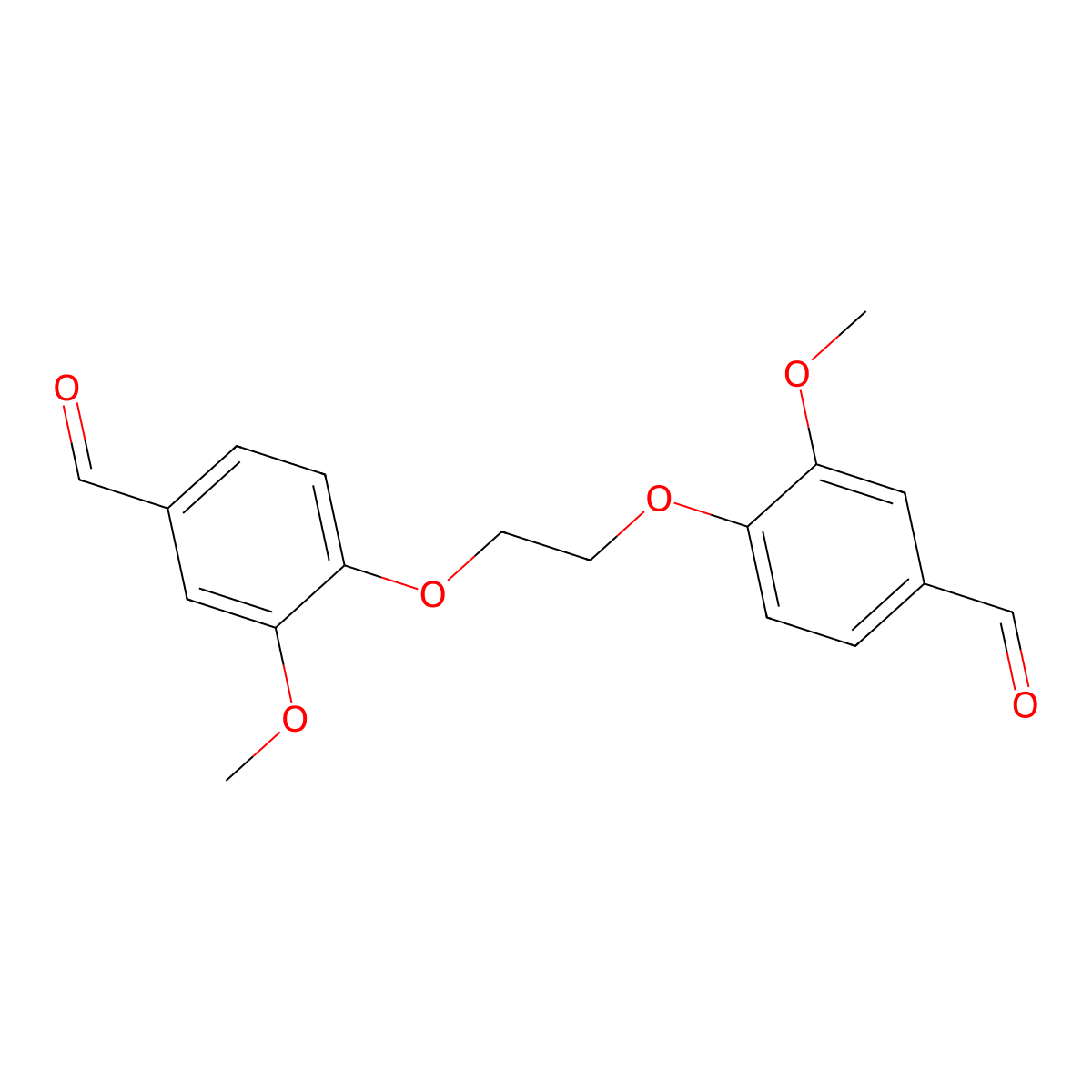 4-[2-(4-Formyl-2-methoxyphenoxy)ethoxy]-3-methoxybenzaldehyde molecular structure, CAS 5784-66-7