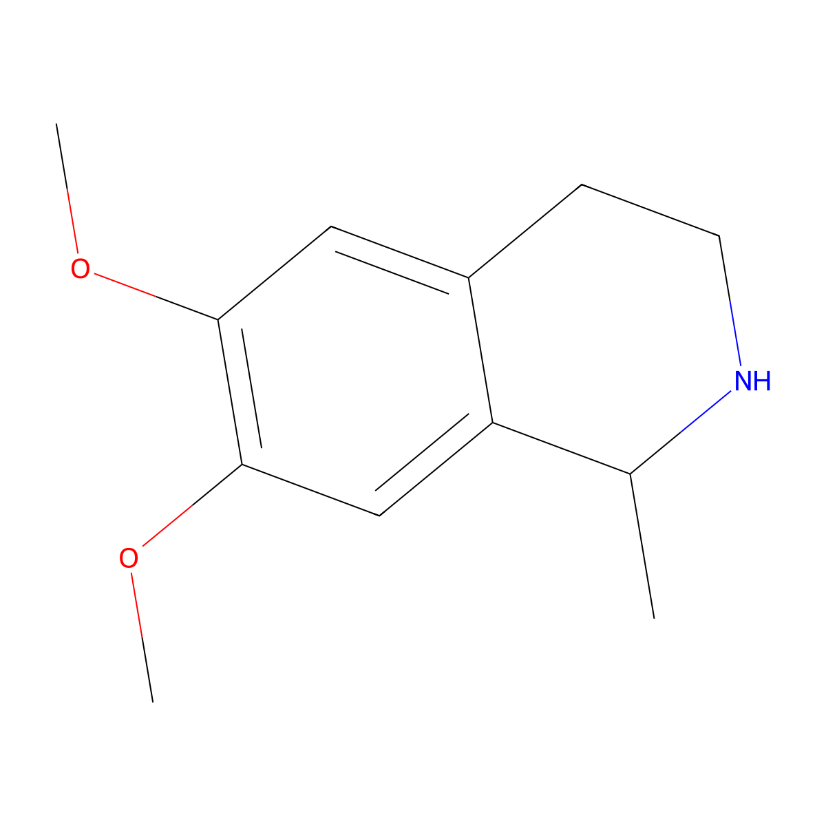 6,7-Dimethoxy-1-methyl-1,2,3,4-tetrahydroisoquinoline molecular structure, CAS 5784-74-7