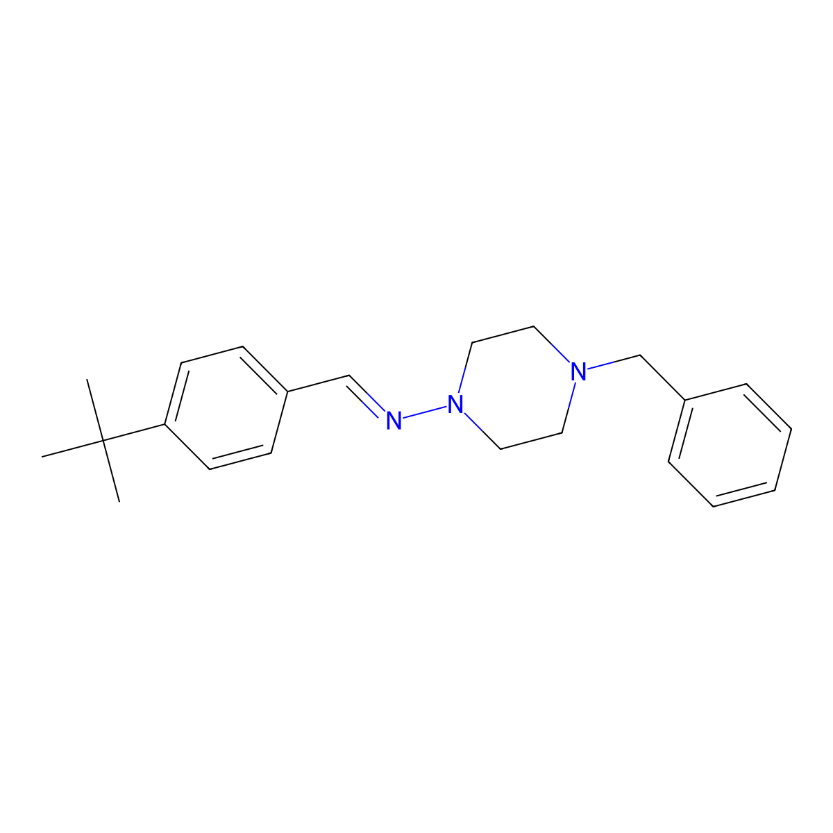 N-(4-benzylpiperazin-1-yl)-1-(4-tert-butylphenyl)methanimine molecular structure, CAS 5784-91-8