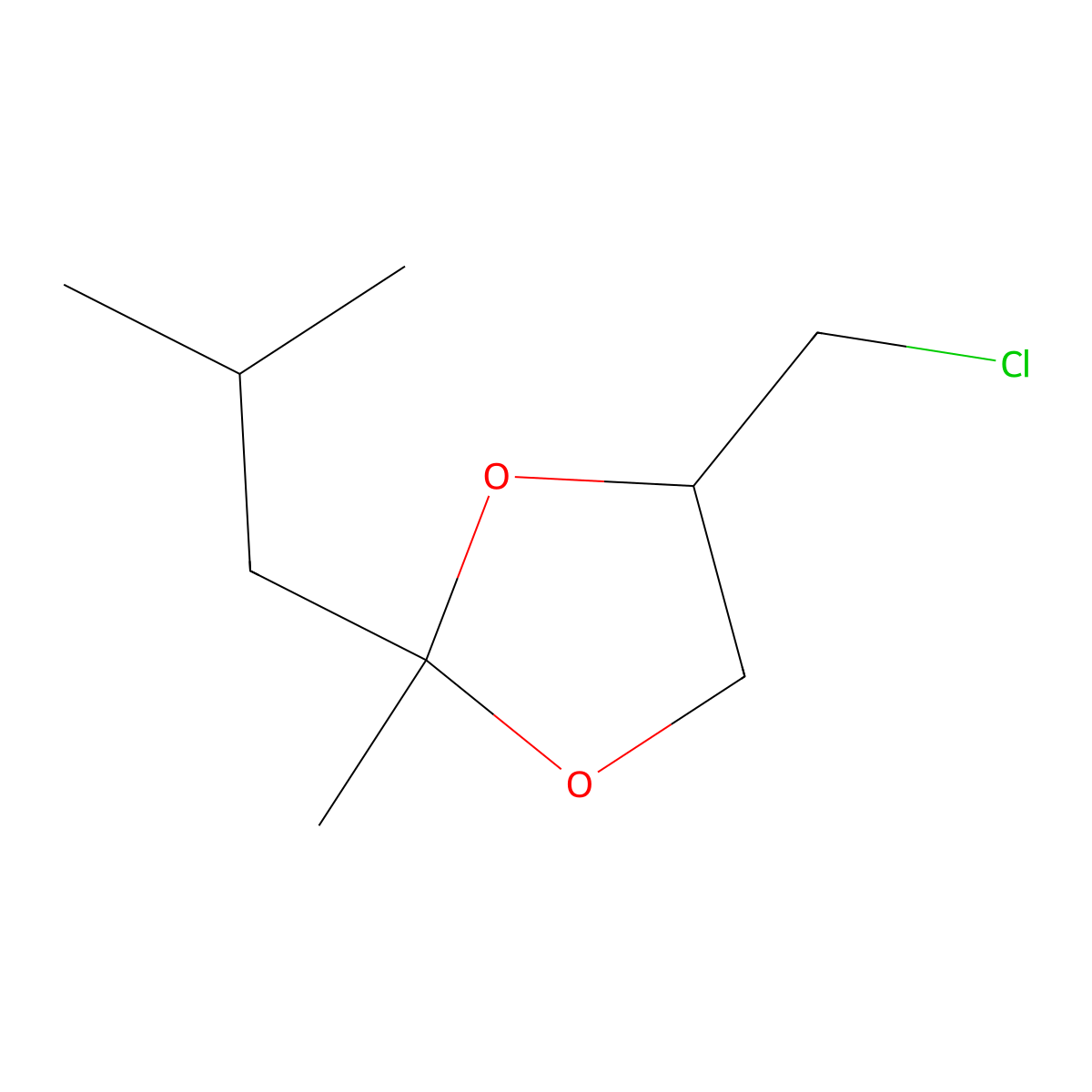 4-(Chloromethyl)-2-methyl-2-(2-methylpropyl)-1,3-dioxolane molecular structure, CAS 57840-71-8