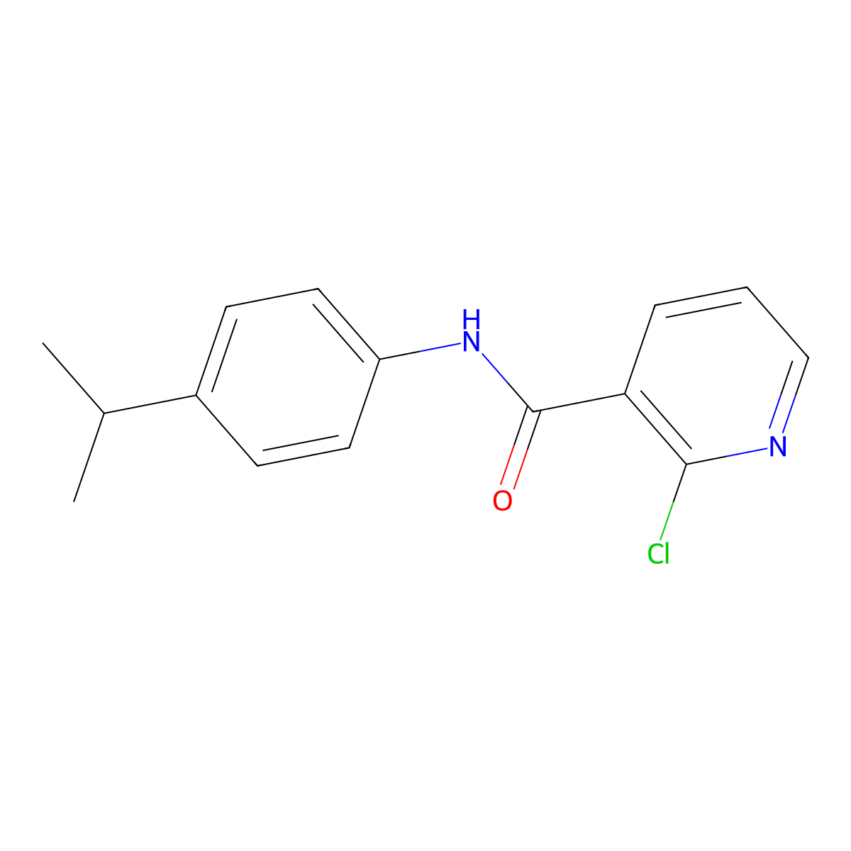 2-chloro-N-[4-(propan-2-yl)phenyl]pyridine-3-carboxamide molecular structure, CAS 57841-51-7