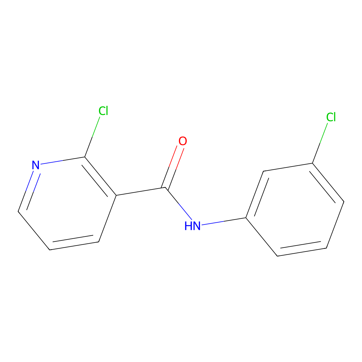 2-chloro-N-(3-chlorophenyl)pyridine-3-carboxamide molecular structure, CAS 57841-56-2