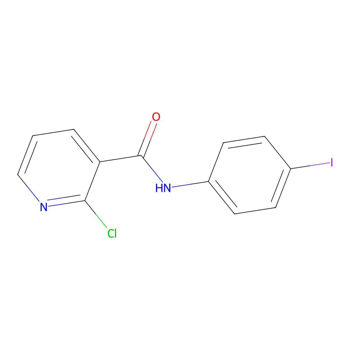 2-chloro-N-(4-iodophenyl)pyridine-3-carboxamide molecular structure, CAS 57841-58-4