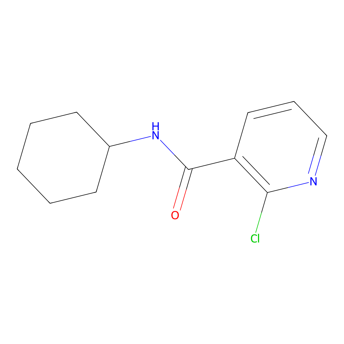 2-chloro-N-cyclohexylnicotinamide molecular structure, CAS 57841-70-0