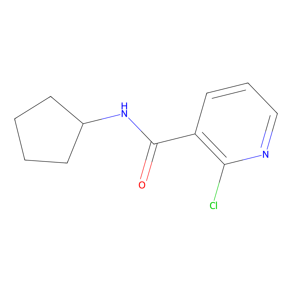 2-chloro-N-cyclopentylnicotinamide molecular structure, CAS 57841-73-3