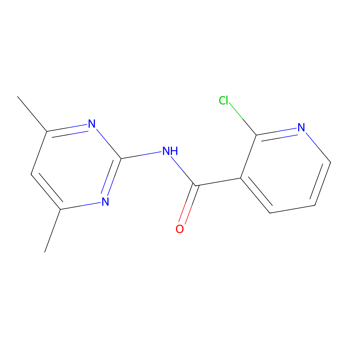 2-chloro-N-(4,6-dimethyl-2-pyrimidinyl)nicotinamide molecular structure, CAS 57841-85-7