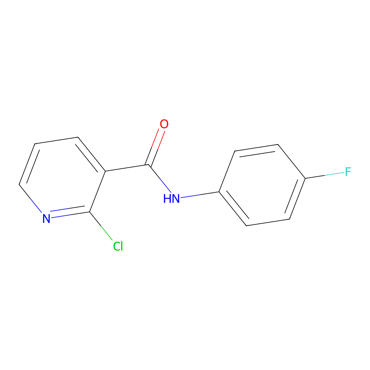 2-Chloro-N-(4-fluorophenyl)nicotinamide molecular structure, CAS 57841-99-3