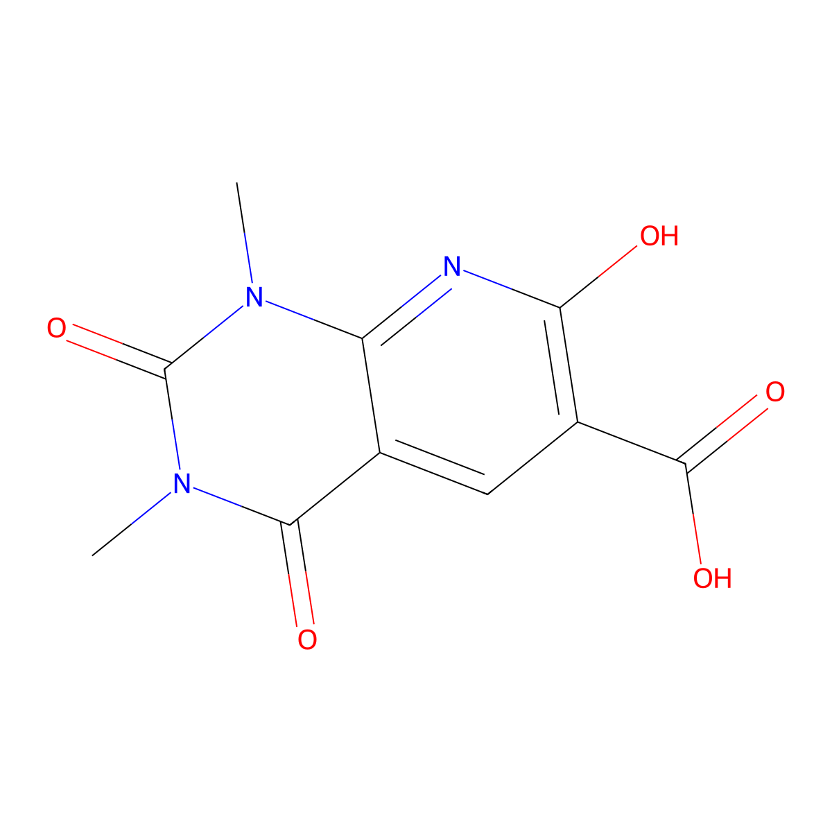 1,3-dimethyl-2,4,7-trioxo-8H-pyrido[2,3-d]pyrimidine-6-carboxylic acid molecular structure, CAS 57842-79-2