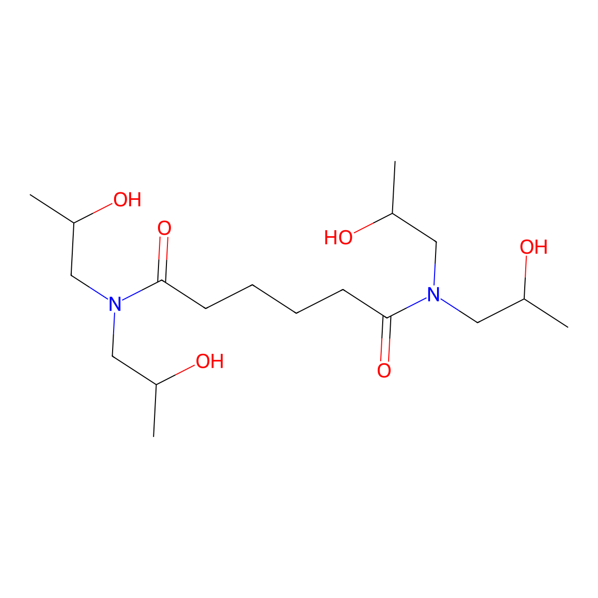 N,N,N',N'-tetrakis(2-hydroxypropyl)adipamide molecular structure, CAS 57843-53-5