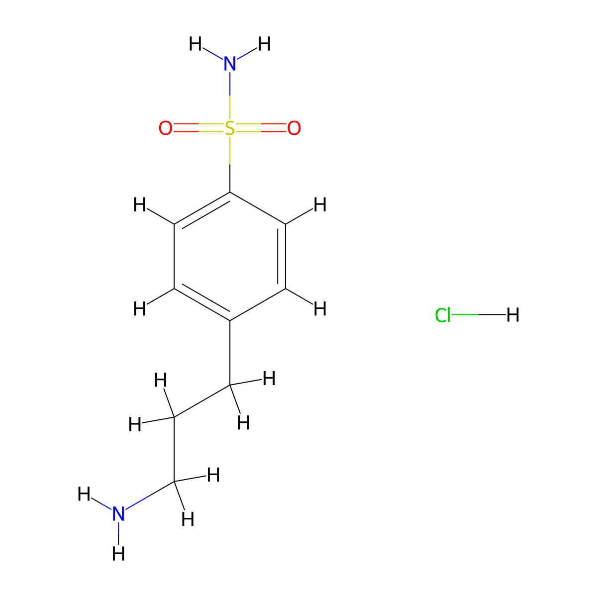4-(3-Aminopropyl)benzene-1-sulfonamide hydrochloride molecular structure, CAS 57846-74-9