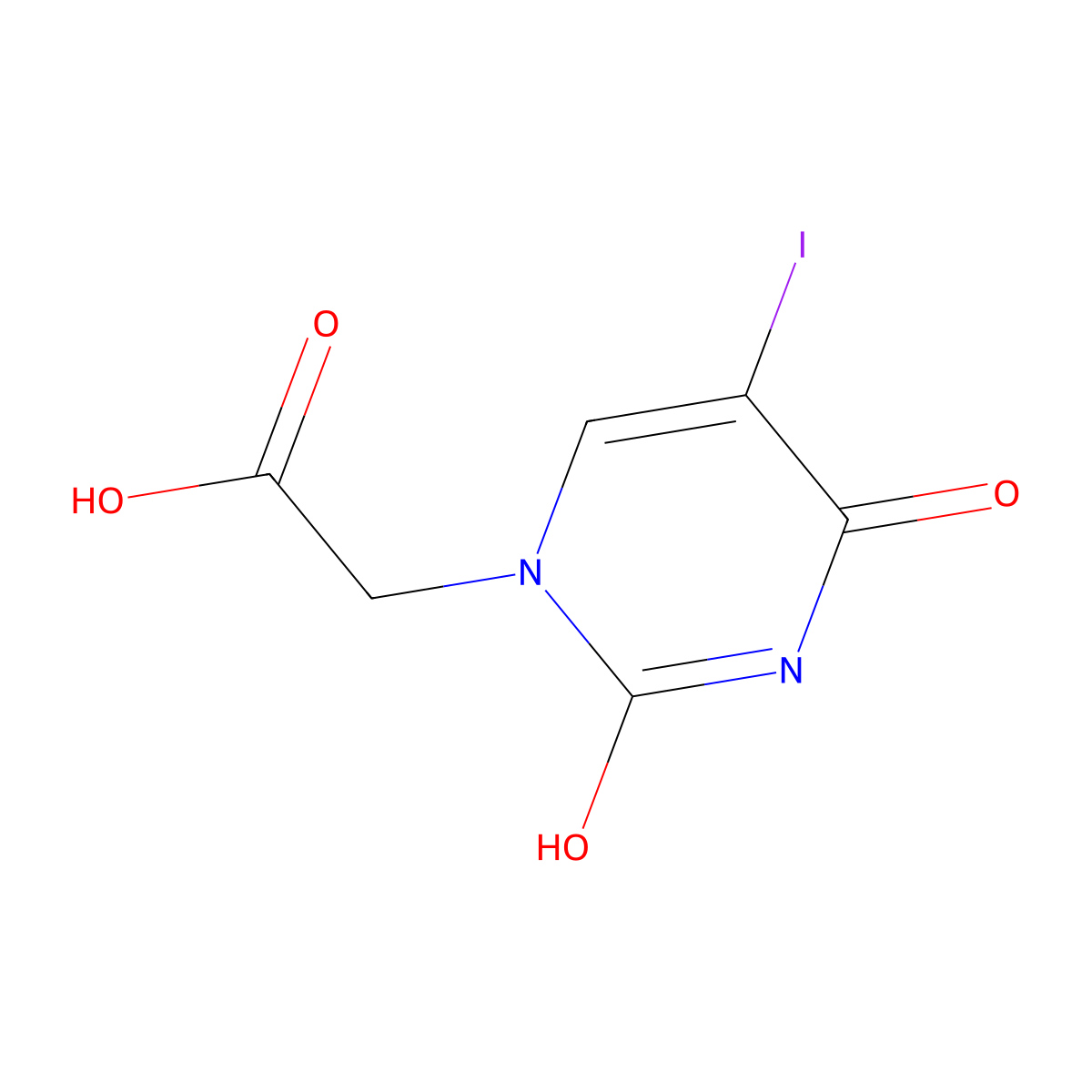 (5-Iodo-2,4-dioxo-3,4-dihydro-2H-pyrimidin-1-yl)-acetic acid molecular structure, CAS 57846-83-0