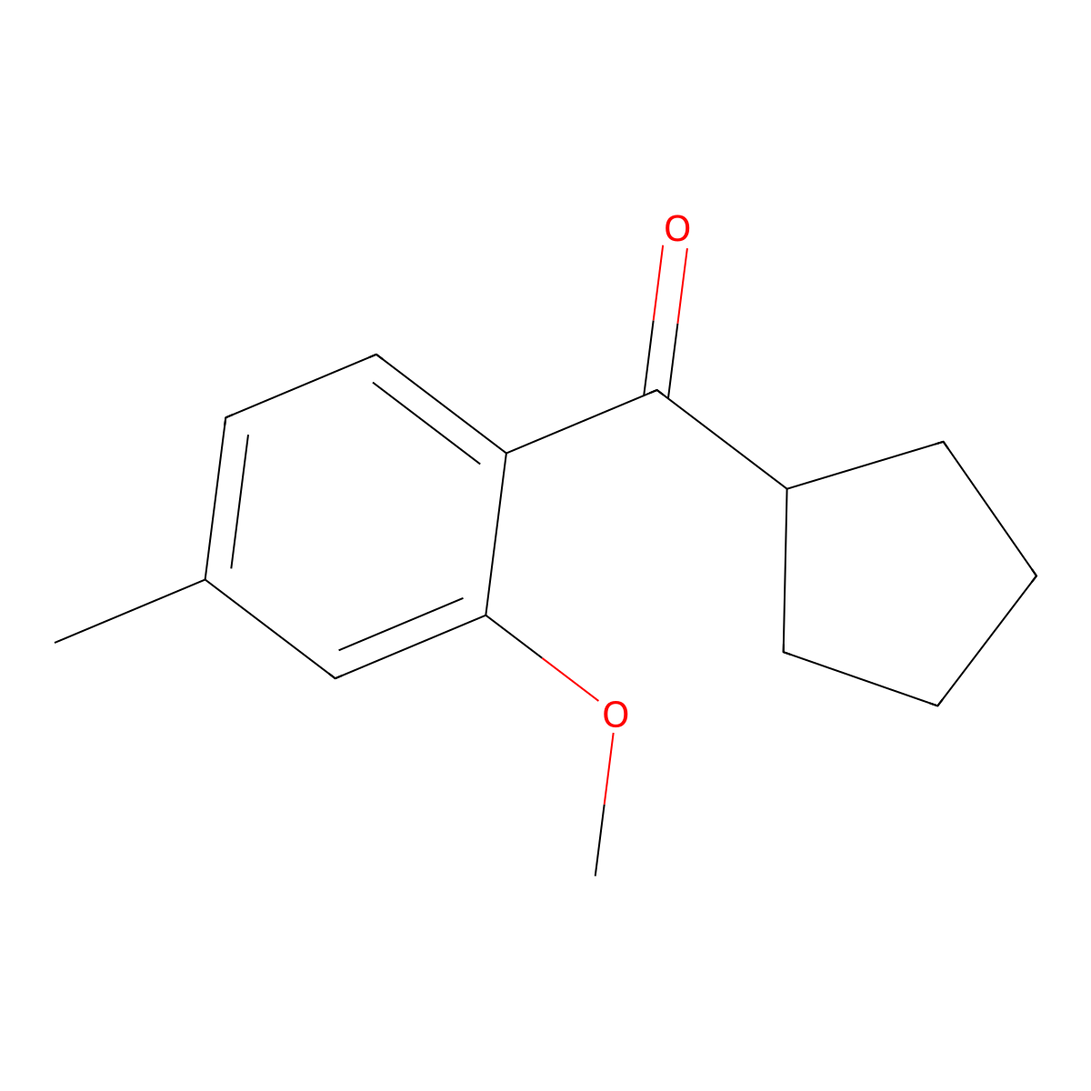 Methanone, cyclopentyl(2-methoxy-4-methylphenyl)- molecular structure, CAS 57848-18-7
