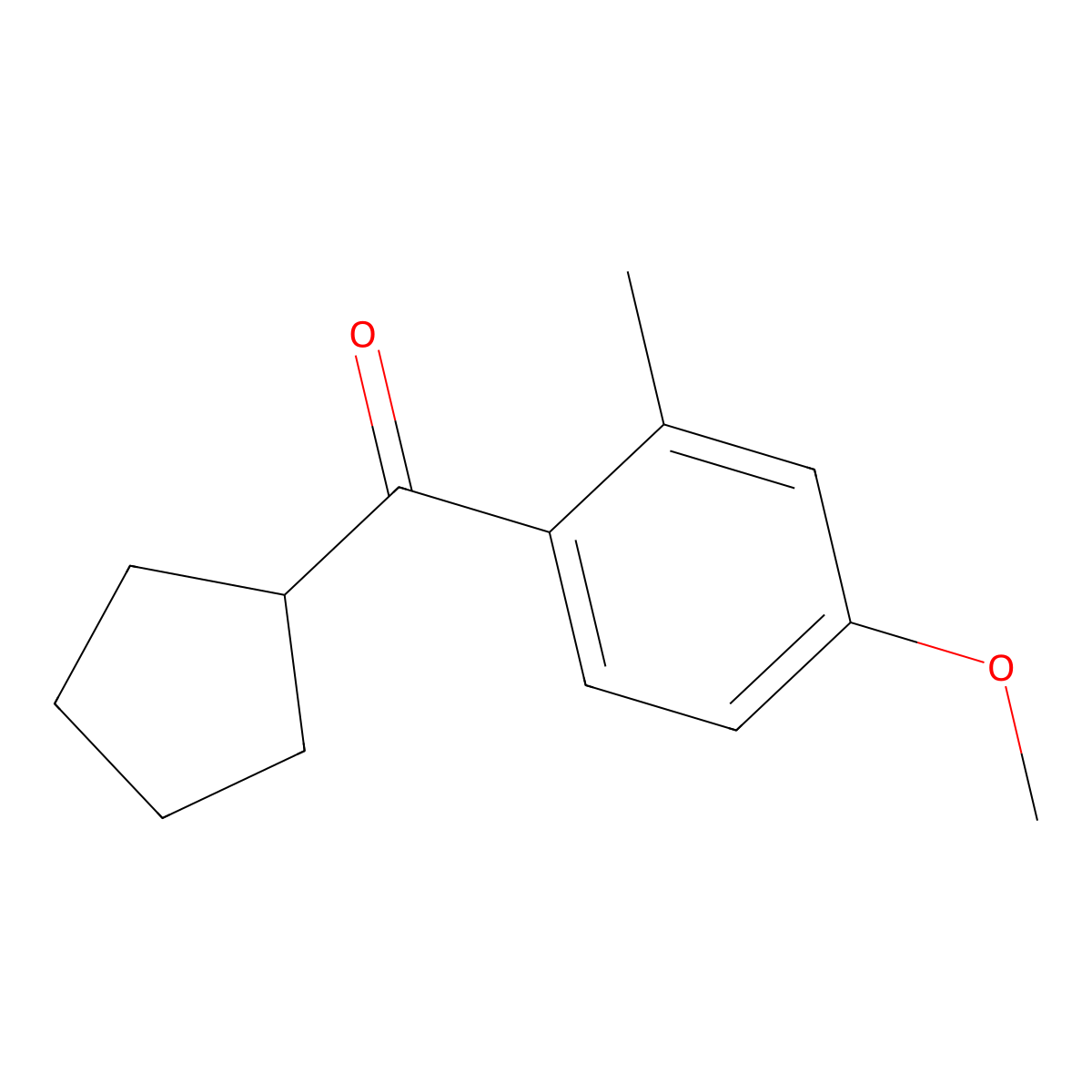 Cyclopentyl(4-methoxy-2-methylphenyl)methanone molecular structure, CAS 57848-19-8
