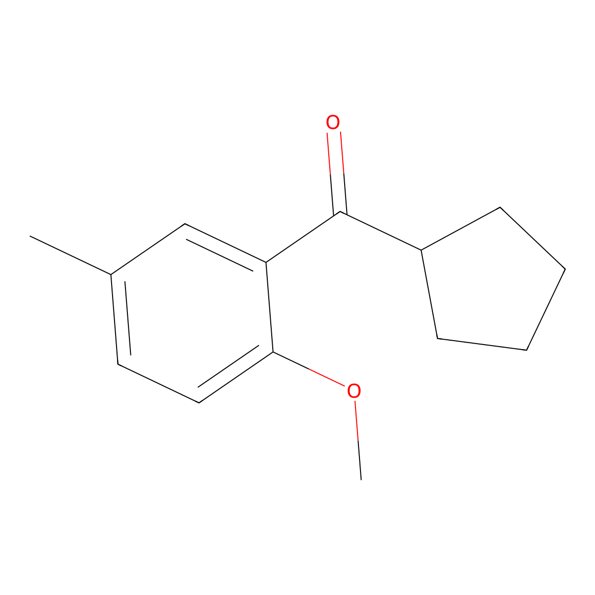 Cyclopentyl(2-methoxy-5-methylphenyl)methanone molecular structure, CAS 57848-20-1