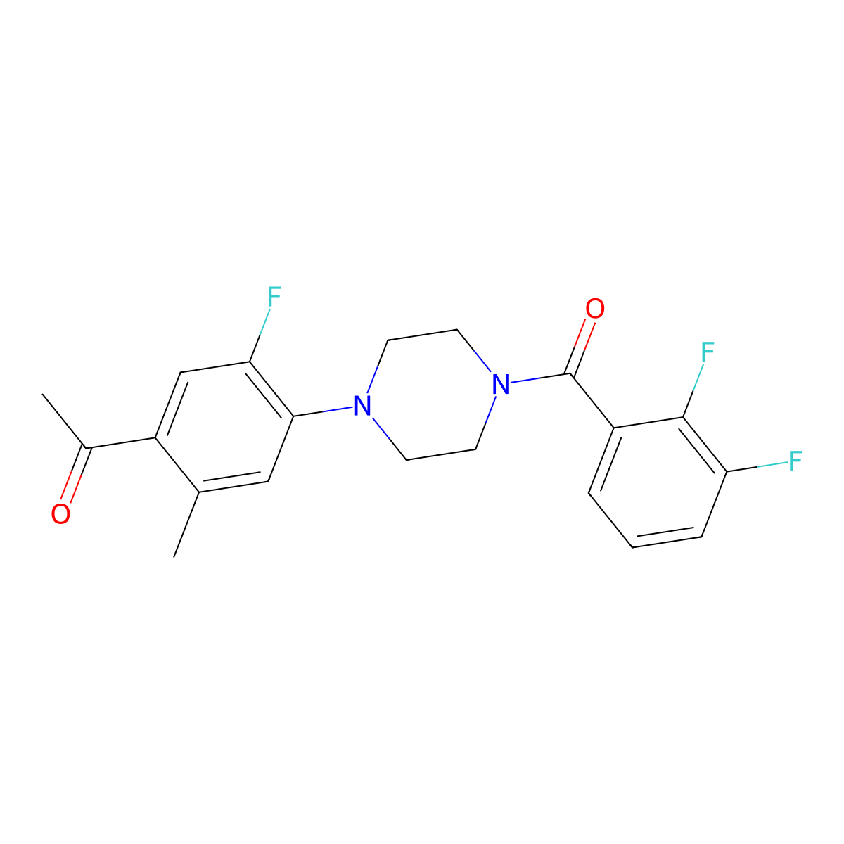 1-{4-[4-(2,3-Difluorobenzoyl)piperazin-1-yl]-5-fluoro-2-methylphenyl}ethan-1-one molecular structure, CAS 5785-27-3