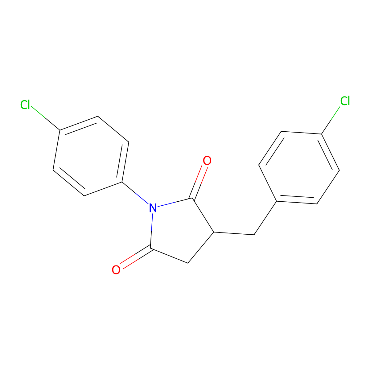 1-(4-Chlorophenyl)-3-[(4-chlorophenyl)methyl]pyrrolidine-2,5-dione molecular structure, CAS 5785-54-6