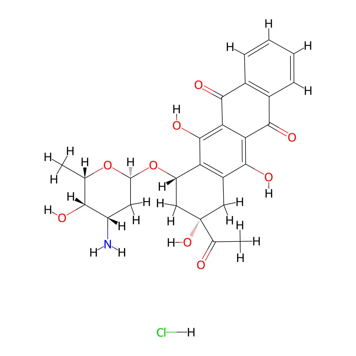 Idarubicin Hydrochloride molecular structure, CAS 57852-57-0