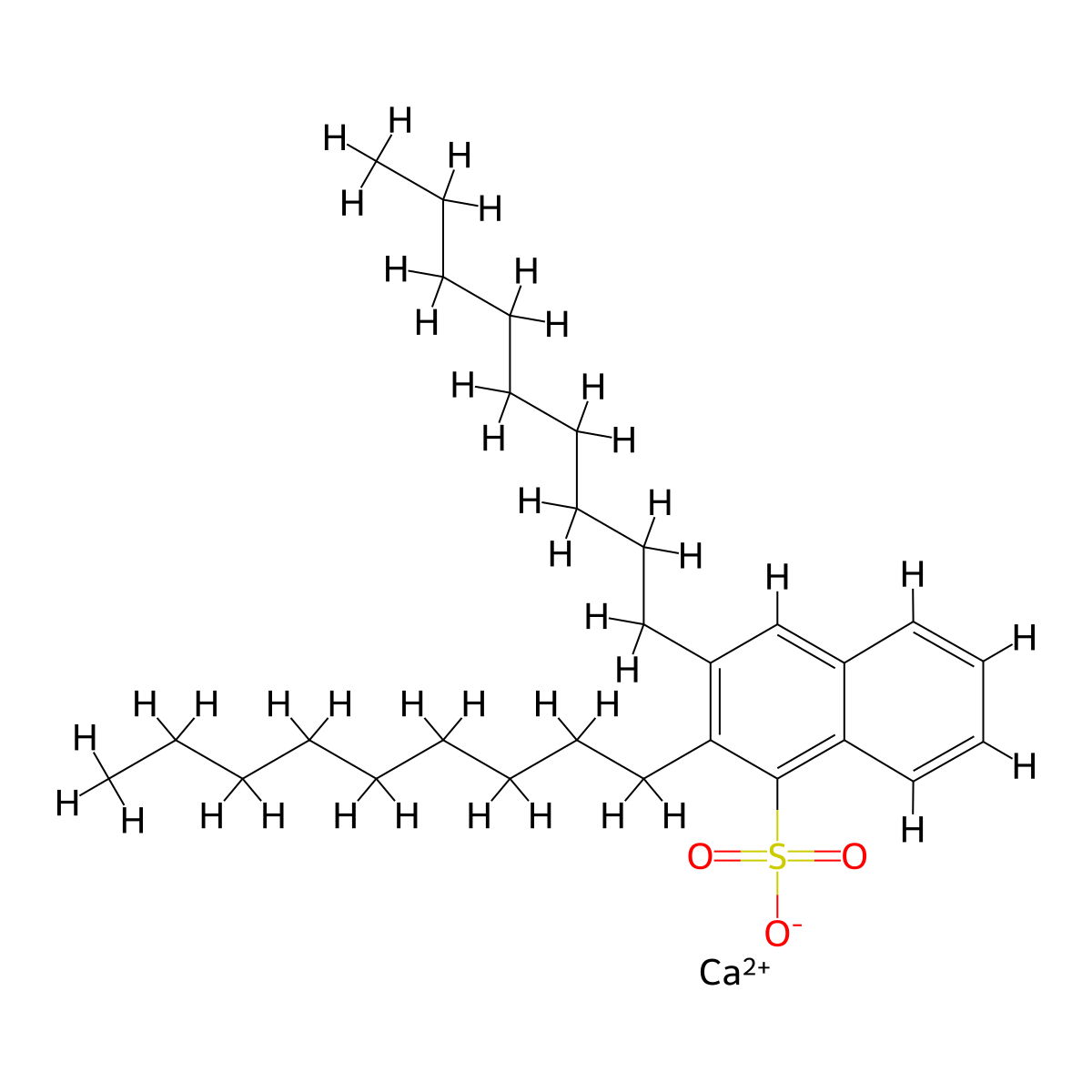 Naphthalenesulfonic acid, dinonyl-, calcium salt (2:1) molecular structure, CAS 57855-77-3
