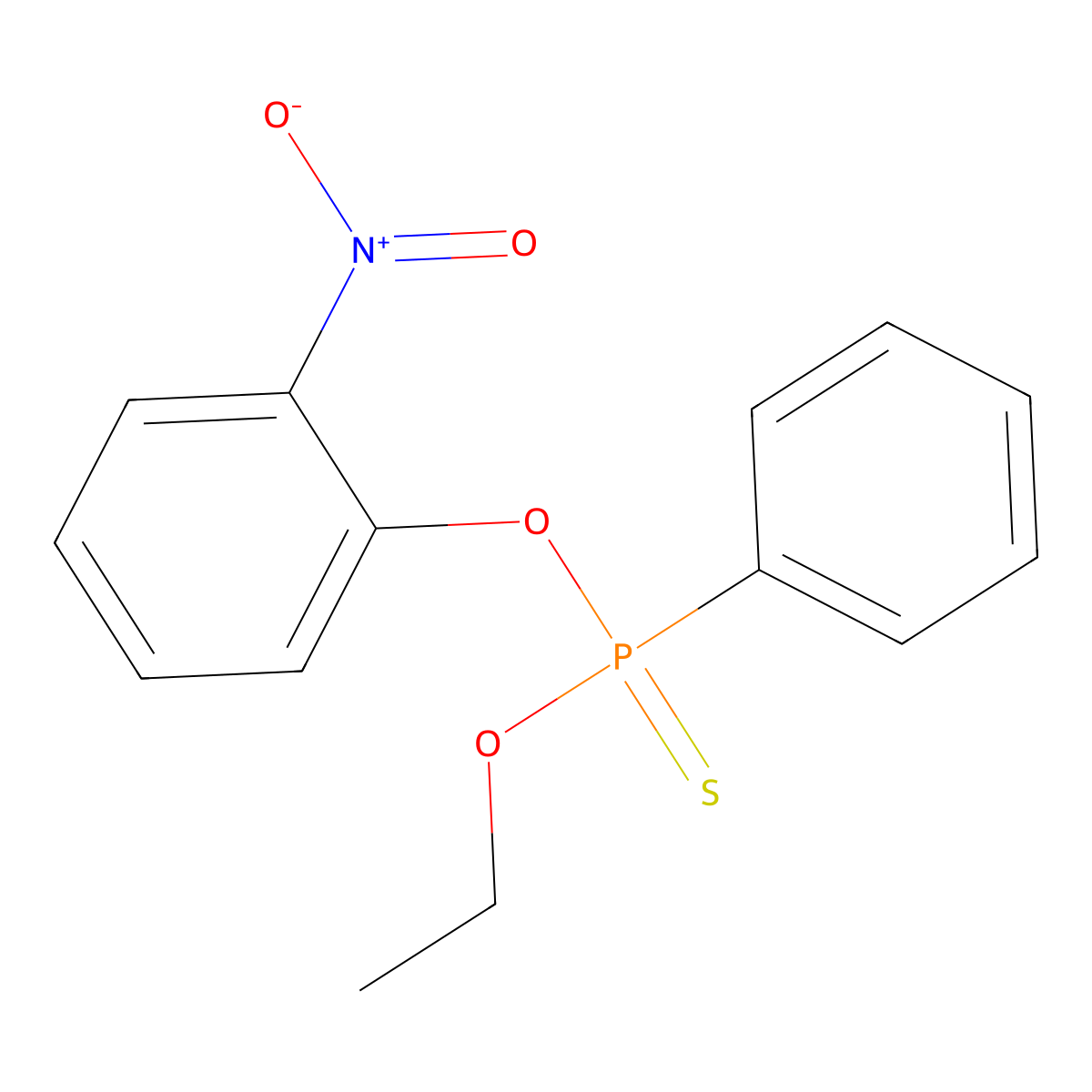 Phosphonothioic acid, phenyl-, O-ethyl O-(2-nitrophenyl) ester molecular structure, CAS 57856-21-0