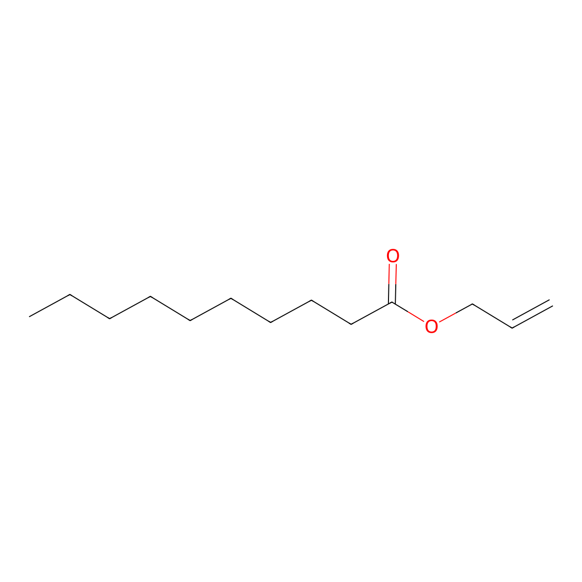 Allyl decanoate molecular structure, CAS 57856-81-2