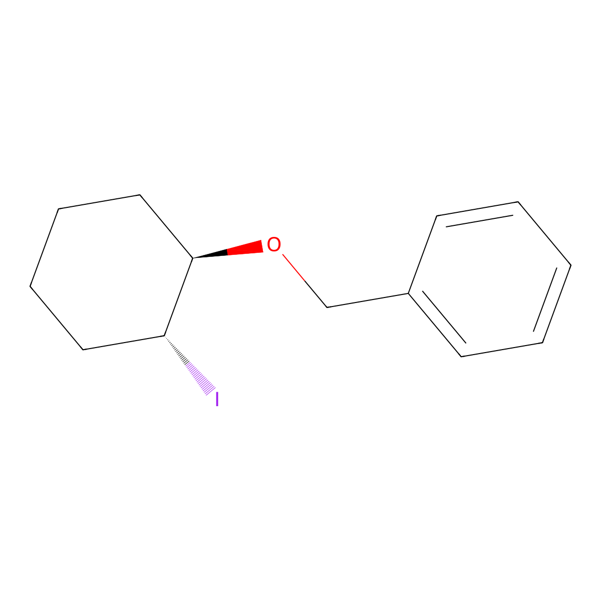 rac-({[(1R,2R)-2-iodocyclohexyl]oxy}methyl)benzene, trans molecular structure, CAS 57857-86-0