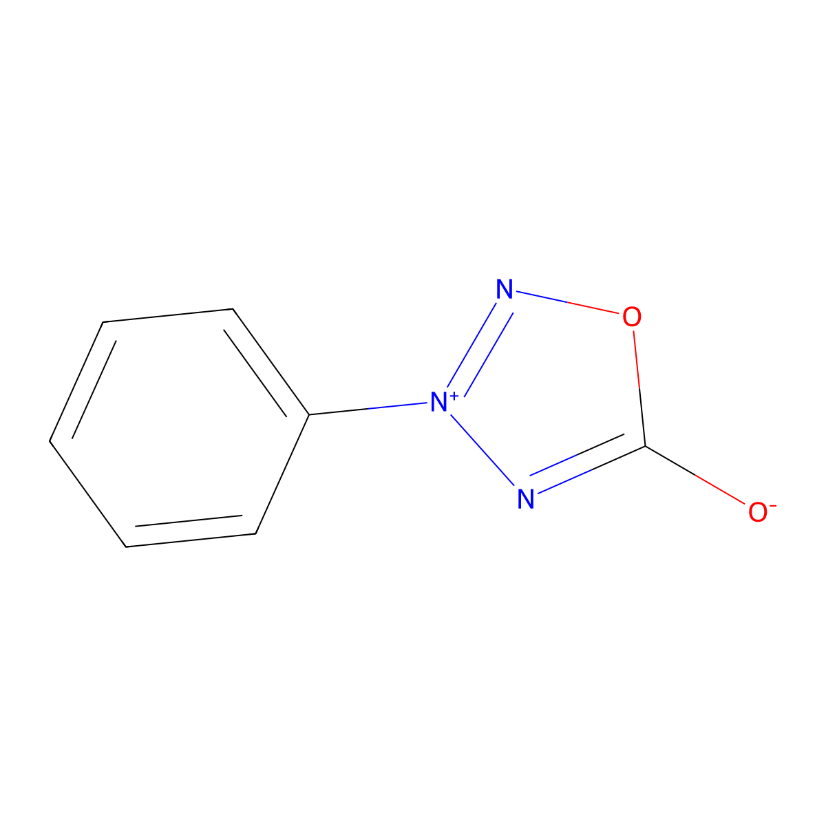 3-Phenyloxatriazol-3-ium-5-olate molecular structure, CAS 57859-20-8