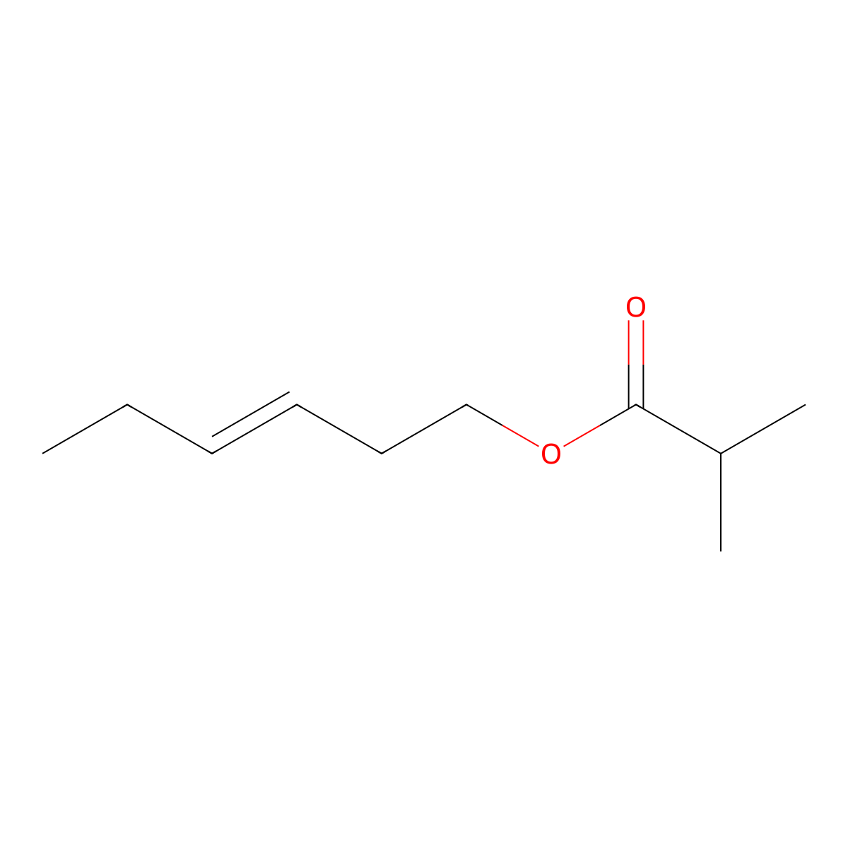 (Z)-hex-3-enyl isobutyrate molecular structure, CAS 57859-47-9