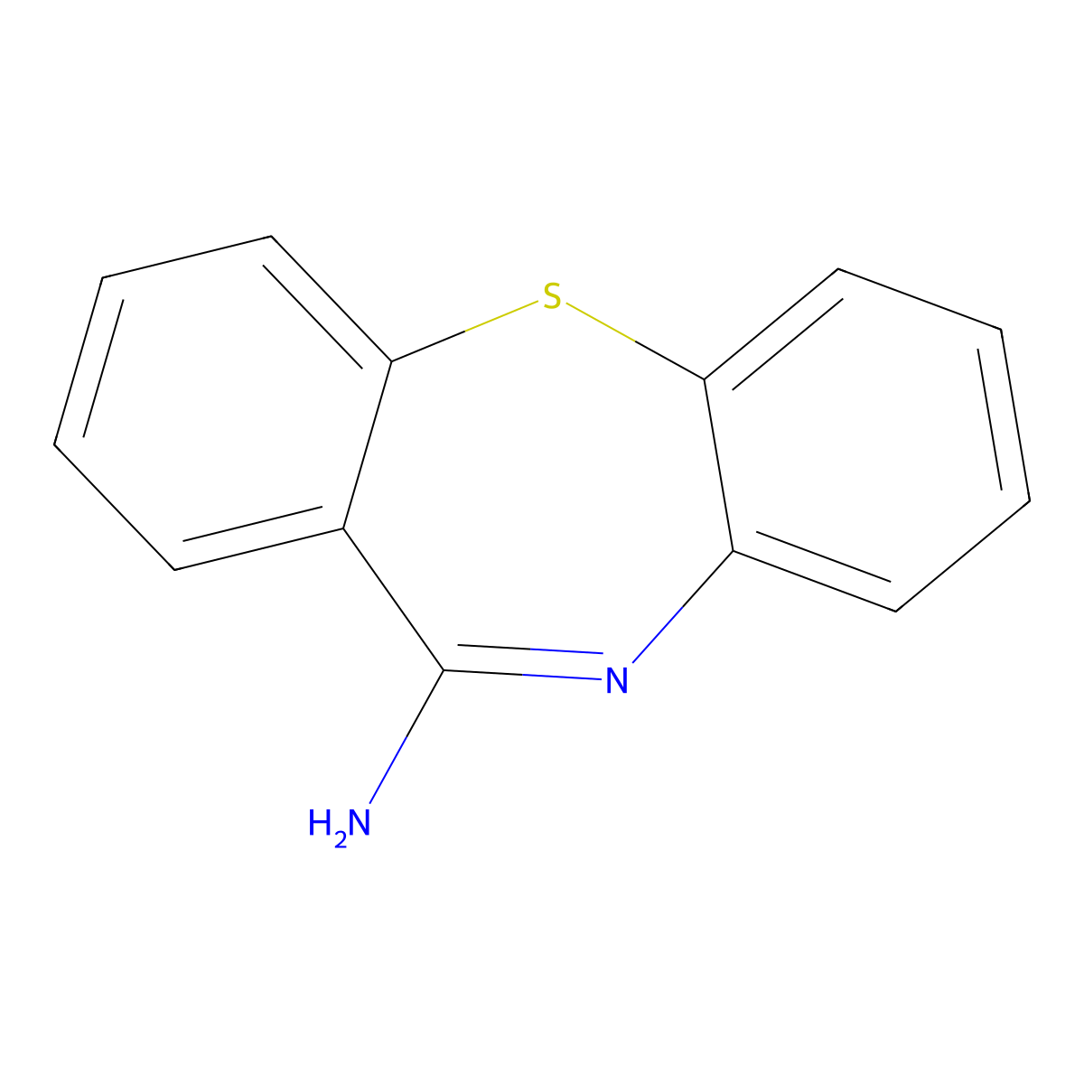 Dibenzo(b,f)(1,4)thiazepin-11-amine molecular structure, CAS 5786-26-5
