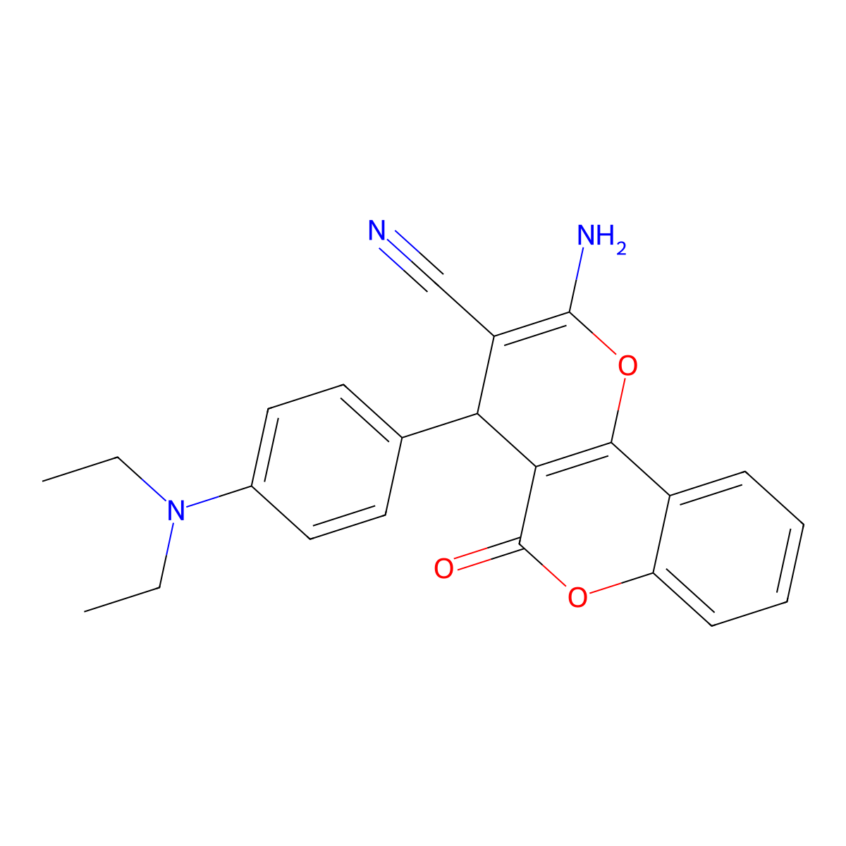 2-amino-4-[4-(diethylamino)phenyl]-5-oxo-4H,5H-pyrano[3,2-c]chromene-3-carbonitrile molecular structure, CAS 5786-47-0