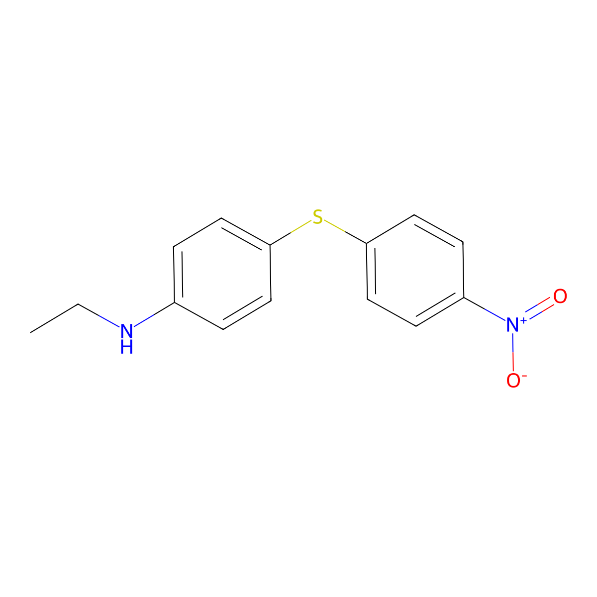 ANILINE, N-ETHYL-p-((p-NITROPHENYL)THIO)- molecular structure, CAS 5786-51-6