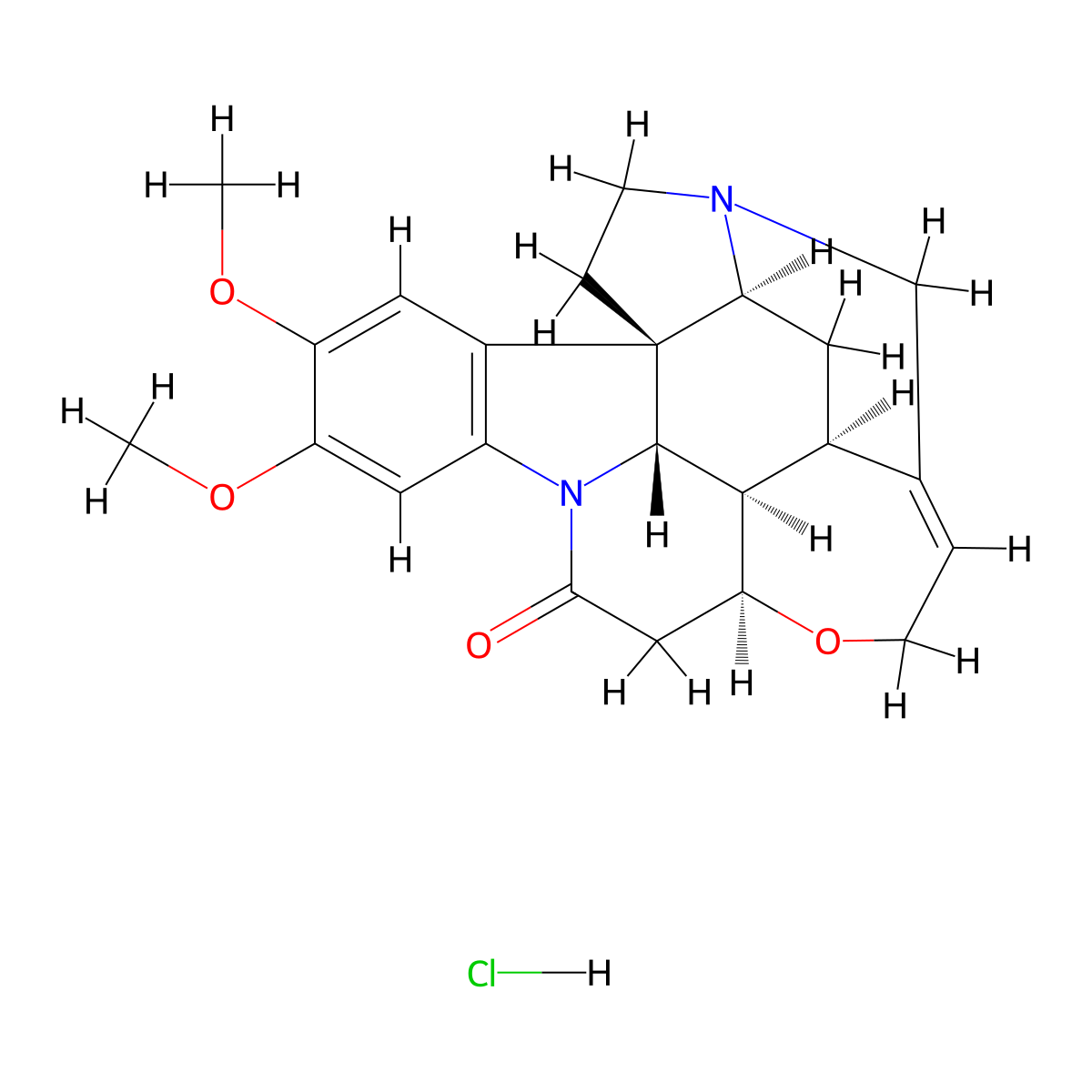 Strychnidin-10-one, 2,3-dimethoxy-, hydrochloride (1:1) molecular structure, CAS 5786-96-9