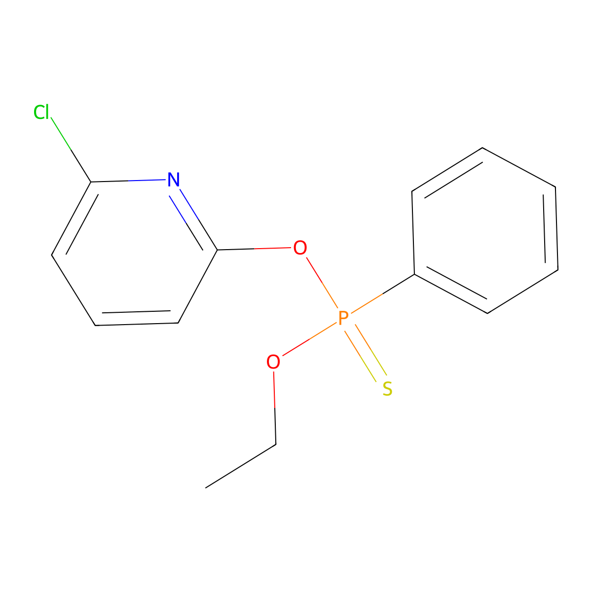 O-(6-Chloropyridin-2-yl) O-ethyl phenylthiophosphonate molecular structure, CAS 57864-30-9