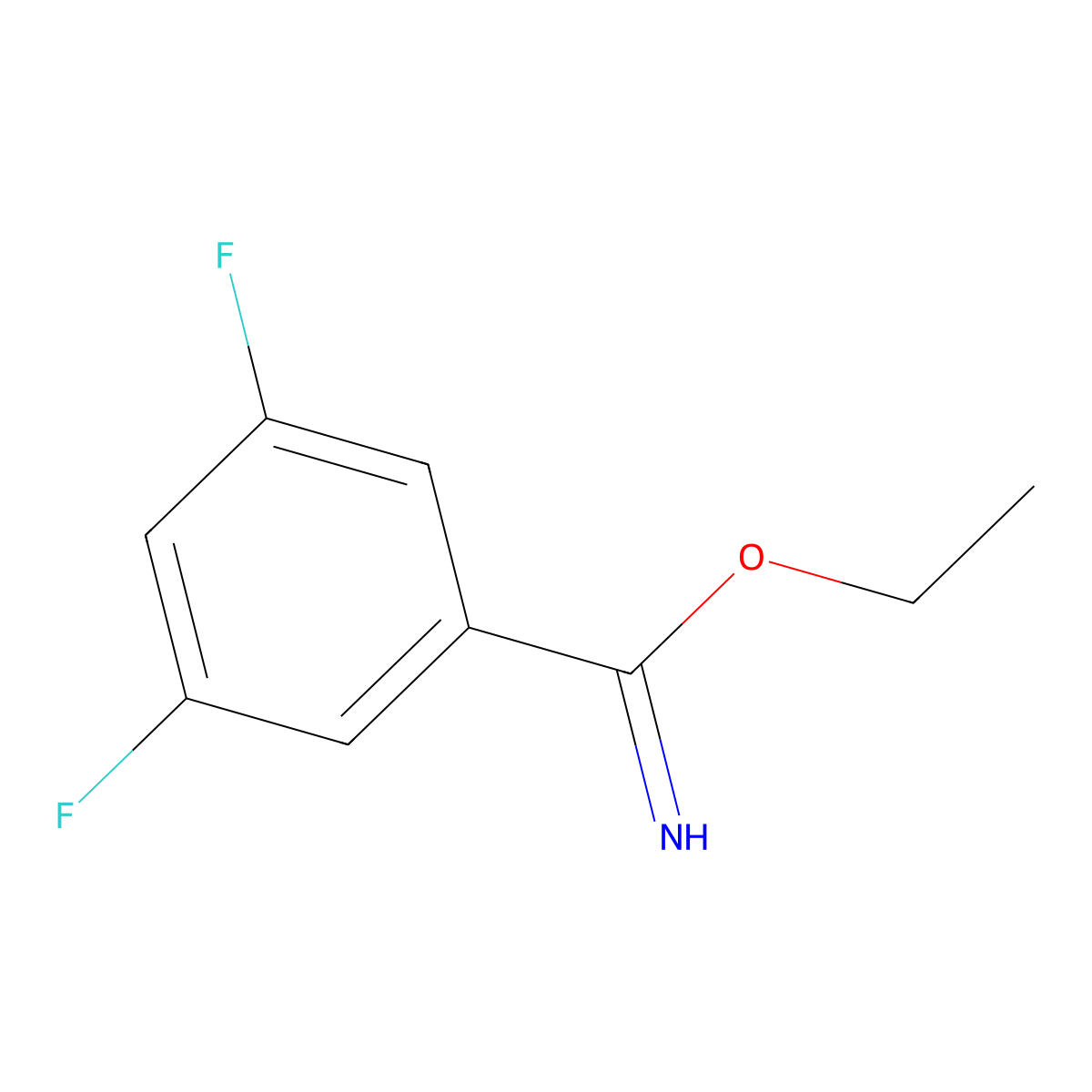 Ethyl 3,5-difluorobenzimidate molecular structure, CAS 57869-91-7