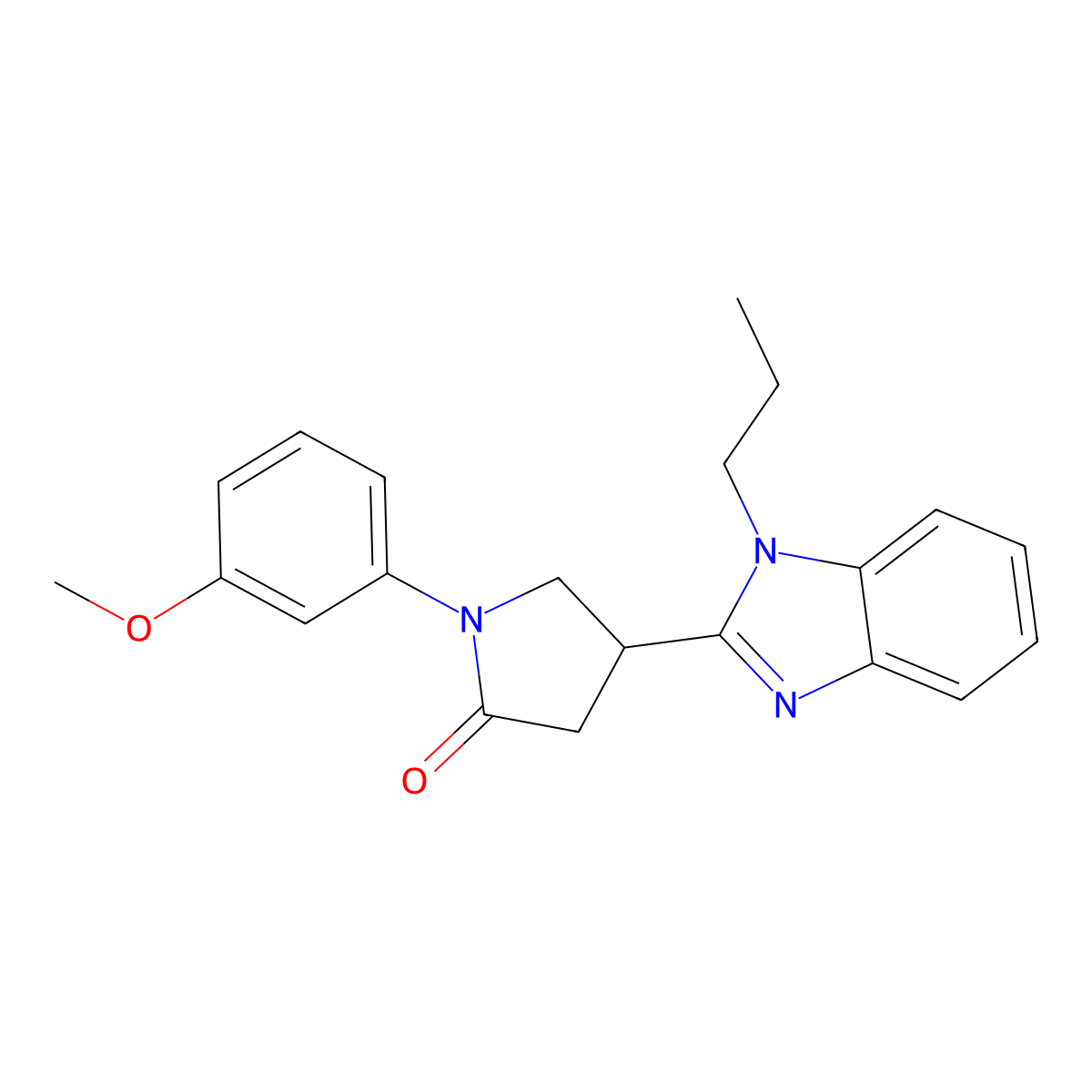 1-(3-methoxyphenyl)-4-(1-propyl-1H-benzo[d]imidazol-2-yl)pyrrolidin-2-one molecular structure, CAS 578697-04-8