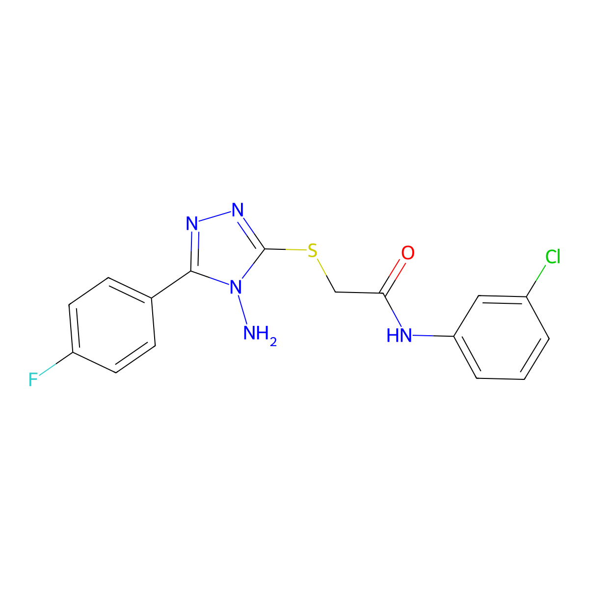 2-{[4-amino-5-(4-fluorophenyl)-4H-1,2,4-triazol-3-yl]sulfanyl}-N-(3-chlorophenyl)acetamide molecular structure, CAS 578697-72-0