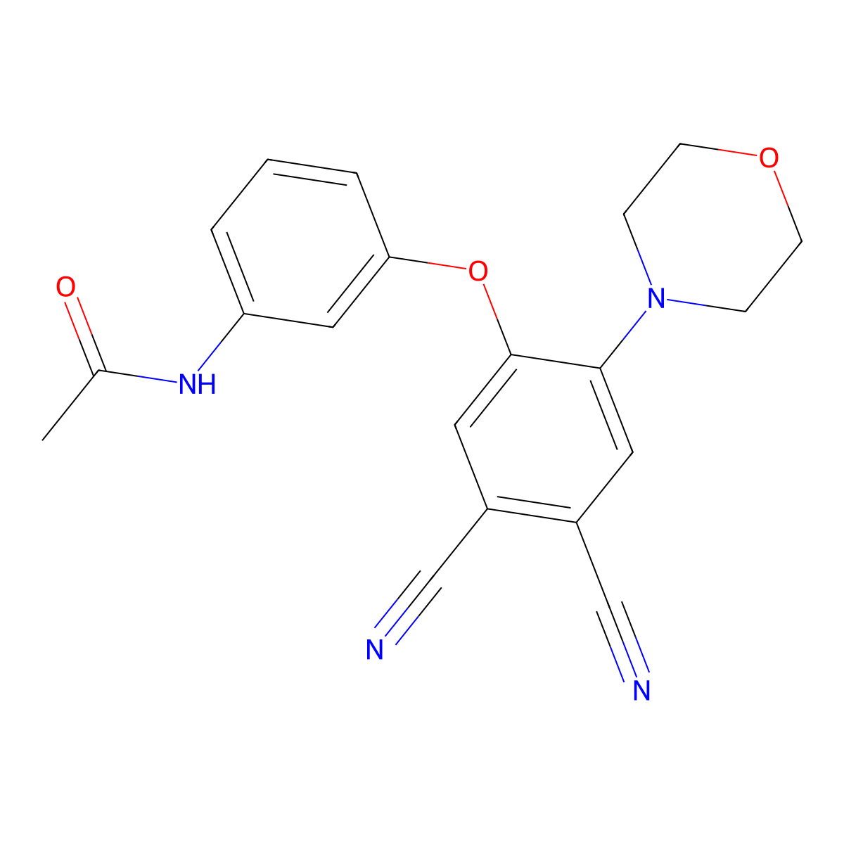 N-[3-(4,5-dicyano-2-morpholin-4-ylphenoxy)phenyl]acetamide molecular structure, CAS 578698-14-3