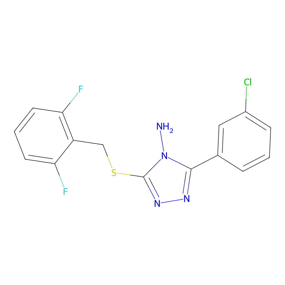 3-(3-Chlorophenyl)-5-((2,6-difluorobenzyl)thio)-4H-1,2,4-triazol-4-amine molecular structure, CAS 578698-20-1